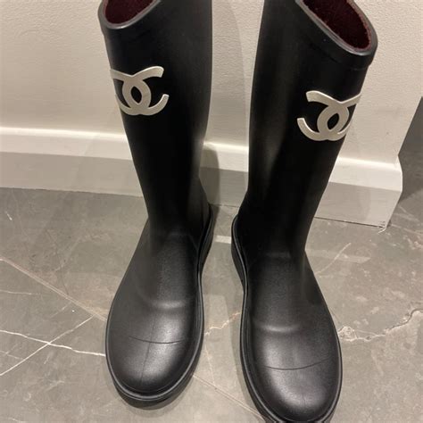chanel rain boots size 9